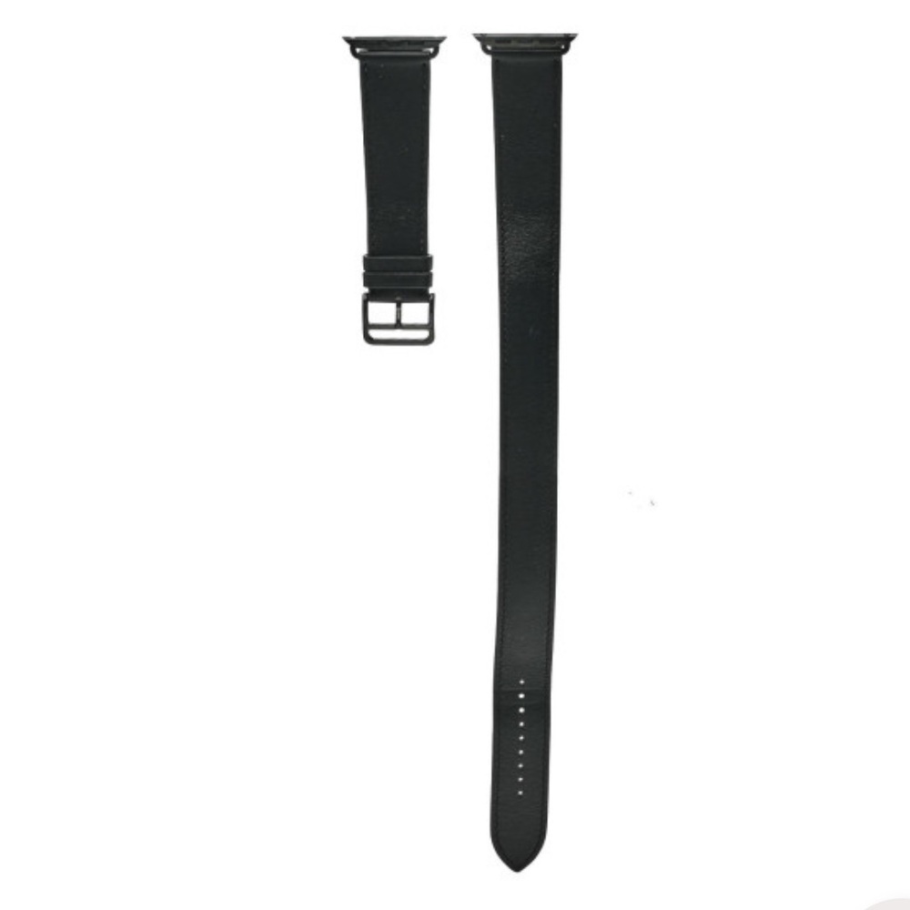 Hermes Apple Watch Double Tour Strap - Black Swift Leather